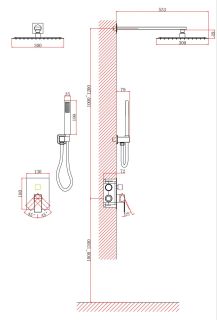 Душевая система DQ Bayern.Liszt DA1515707A04 матовое золото